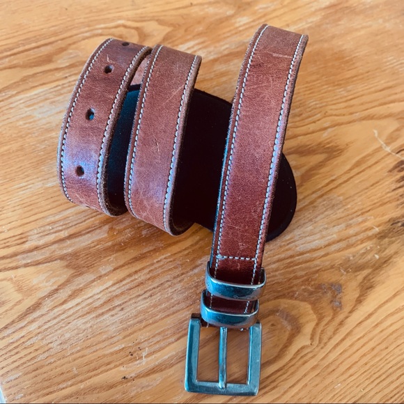 Unbranded Women's Brown Leather Belt with Contrast Stitch Size Small - Picture 11 of 16